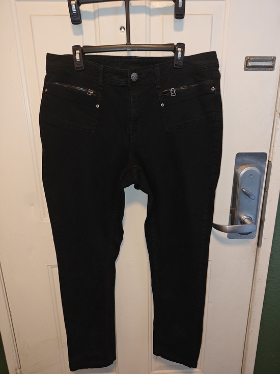 Lane Bryant Denim - Lane Bryant Black Skinny Jeans with Zippered Front Pockets